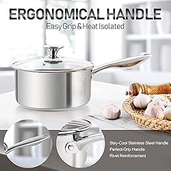 MICHELANGELO Stainless Steel Saucepan Set 1Qt