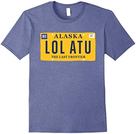 Mens Alaska License Plate XL Heather Blue