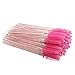 300 Pack Mascara Wands Disposable Eyelash Brushes for Extensions Eye Lash Applicator Makeup Tool kits, Crystal Handle - Pink Brush Head