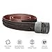 Zero Grid Travel Security Belt - Hidden Money Pouch - Non-Metal Buckle (Brown)