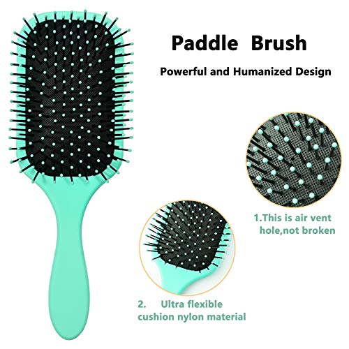 6 Pieces Detangling Hair Brush Set,Detangler Brush With Edge Brush
