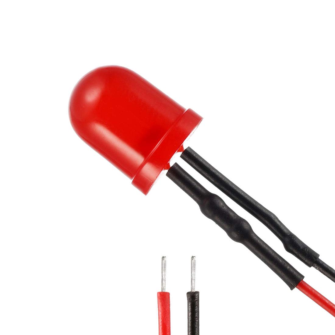 sourcing map 20Pcs 10mm Pre Wired LED, Red DC12V Diffused Lens, Light Emitting Diodes