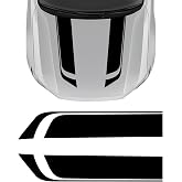 JNXIJ 2 PCS Car Hood Stickers, Sports Racing Stripe Graphic Decal Auto Body Side Strip Decor, Waterproof Vinyl Decals Decorative Accessories for Automotive Fenders Skirts Roofs (Black)