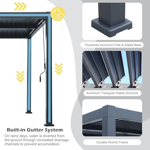 Goldshire 10'x13' Aluminum Louvered Pergola Review: Hardtop Gazebo With Adjustable Roof image 14