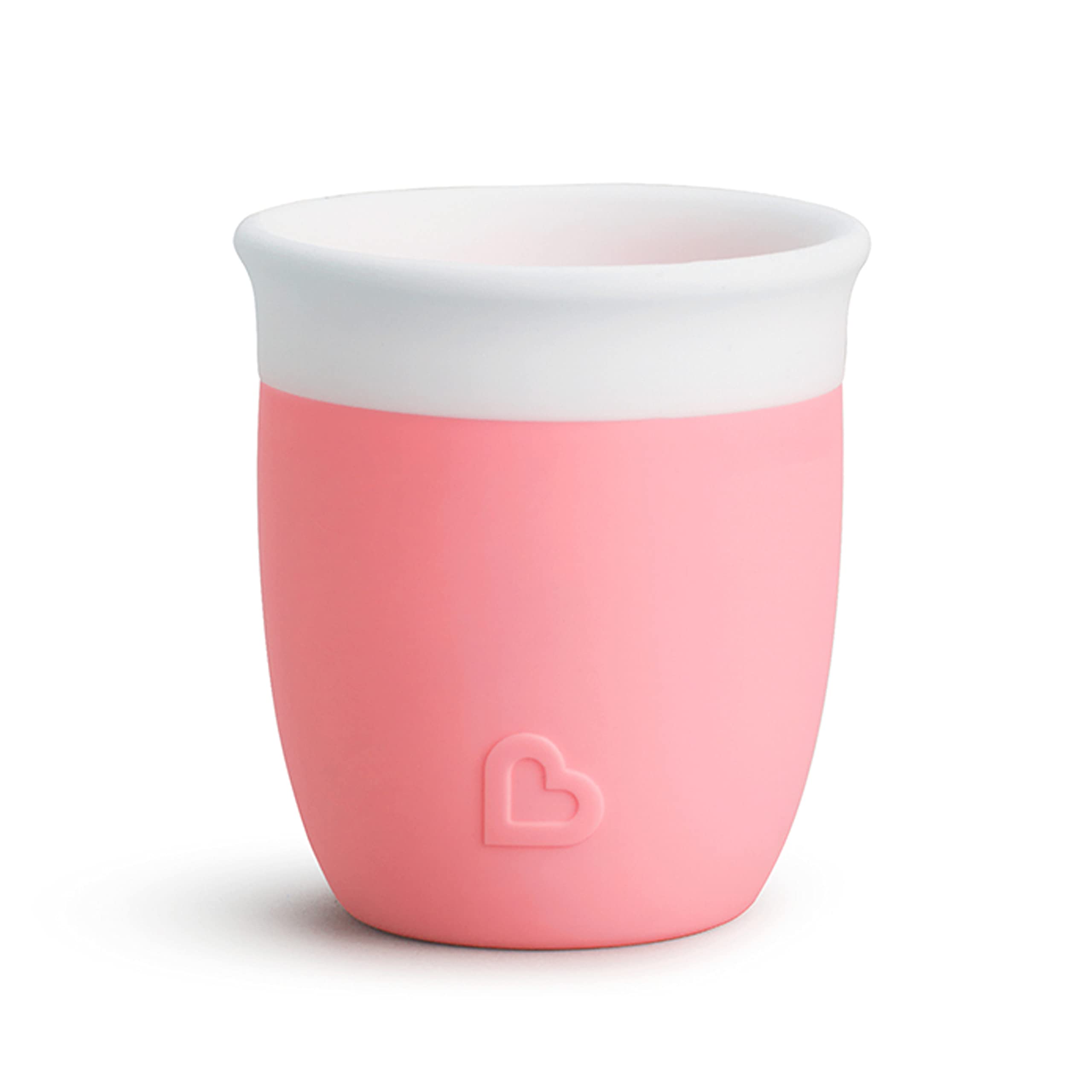 Munchkin C’est Silicone Open Toddler and Baby Cup for Babies and Toddlers |Ideal Transition Sippy Cup and Suitable Free Flow Sippy Cup for Baby and Toddler weaning | 4months +| 2oz/60ml | Coral