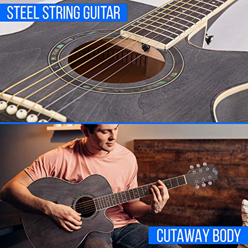 Pyle Acoustic Guitar Kit, 3/4 Junior Size Steel String Instrument for