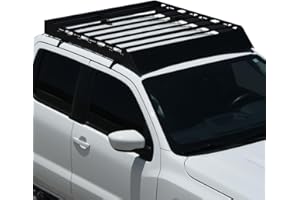 TLAPS 7422449381336 Compatible with 2015-2022 Chevy Colorado/GMC Canyon Crew Cab Black Modular Window Frames Roof Rack Cargo Basket Luggage Carrier with Wind Fairing