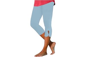 Capri Leggings for Women High Waisted Yoga Capris Lightweight Cozy Cropped Pants Summer Soft Loose Solid Pant