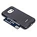Galaxy S6 Case, Dual-Layer Heavy Duty Matte Rugged Protective Cover Case with Credit Card Slot Holder for Samsung Galaxy S6 GS6 by Cazle (Black)