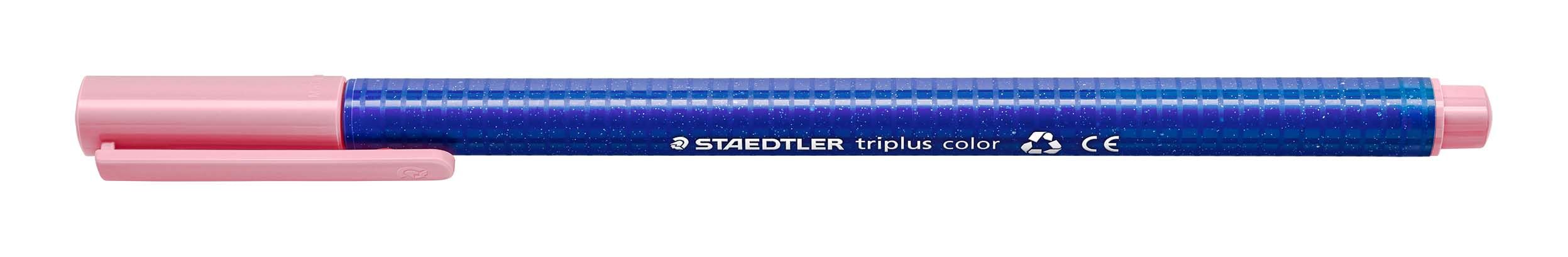 STAEDTLER Triplus Colour Felt Tip Pens, Light Pink, Triangular, Sturdy, Impression-proof Tip, Line Width Approx. 1 mm, Suitable for Children, Made in Germany, 10 Light Pink Fibre-Tip Pens in Cardboard