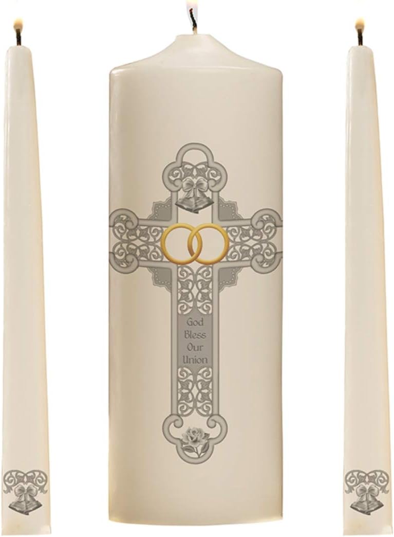God Bless Our Union Wedding Unity Candles Set of 3