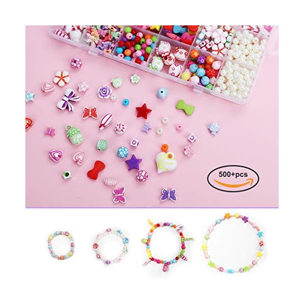 Ucradle-Children-DIY-Bead-Set-550pcs-Pony-Alphabet-Pop-Beads-for-Making-Necklace-Bracelet-Ring-Art-Craft-Jewellery-Making-Kit-for-Kids-Girls-Age-4-5-6-7-8-24-Types-550pcs-DIY-Beads Ucradle Children DIY Bead Set, 550pcs Pony Alphabet Pop Beads for Making Necklace Bracelet Ring, Art Craft & Jewellery…