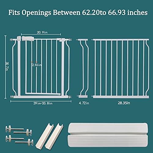 ALLAIBB Baby Gate Pressure Mounted Extra Wide Walk Through Child Kids