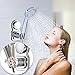 Vacuum Suction Cup Shower Head Holder Shower Head Stand Shower Head Bracket Shower Head Mount Wall Holder Shower Head Clip Reusable Adjustable with Adhesive Stick Disc for Bathroom (Chrome)…