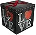 Gift Box 12x12x12 Amrita Love Pop up in Seconds comes with Decorative Ribbon mounted on the lid A Gift Tag and Tissue Paper - No Glue or Tape Required