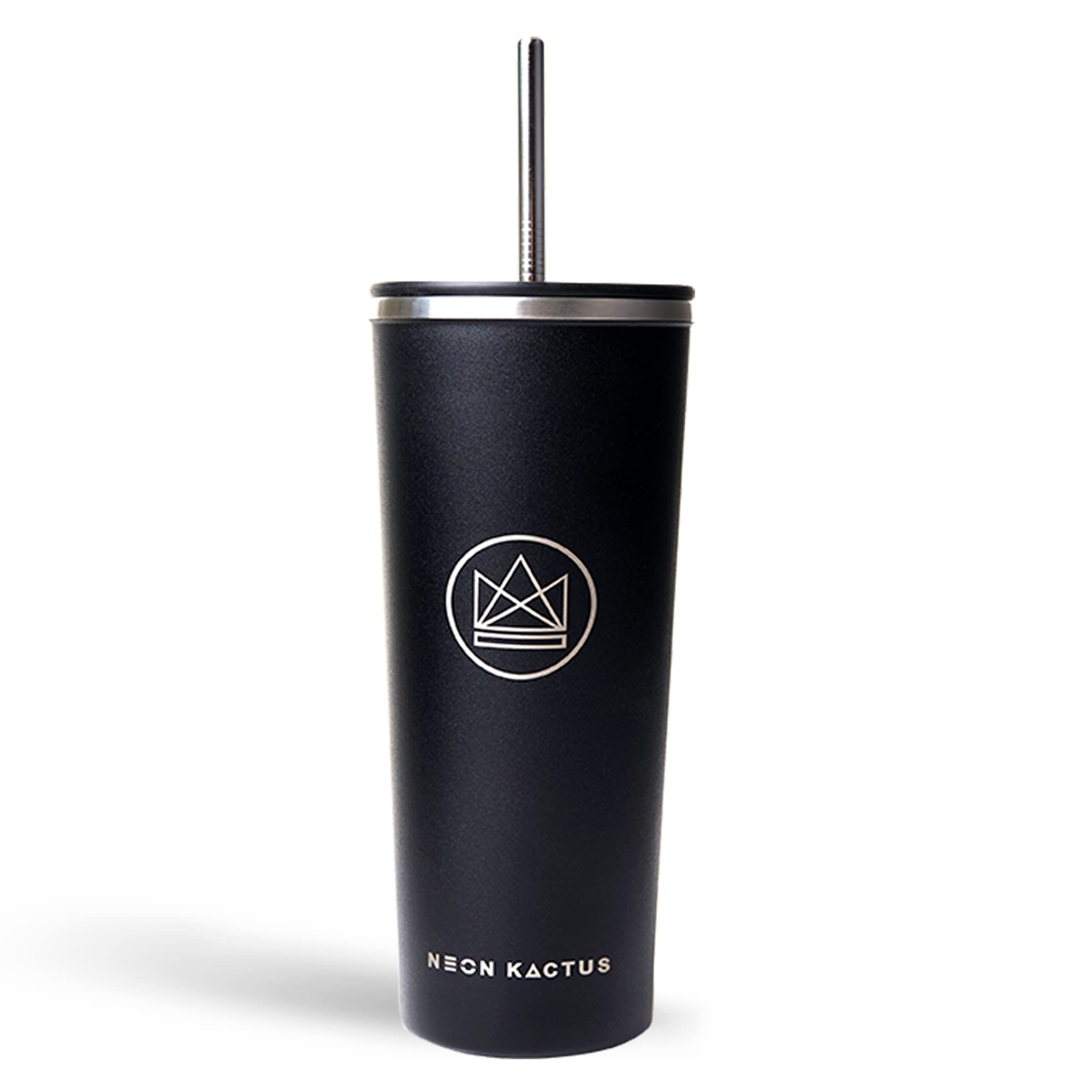 Neon Kactus - Rock Star Stainless Steel Tumbler, Insulated Tumblers with Straw and Flip Lid, Double Wall Vacuum Insulated Tumbler Cup for Hot and Cold Drinks, 24oz Capacity