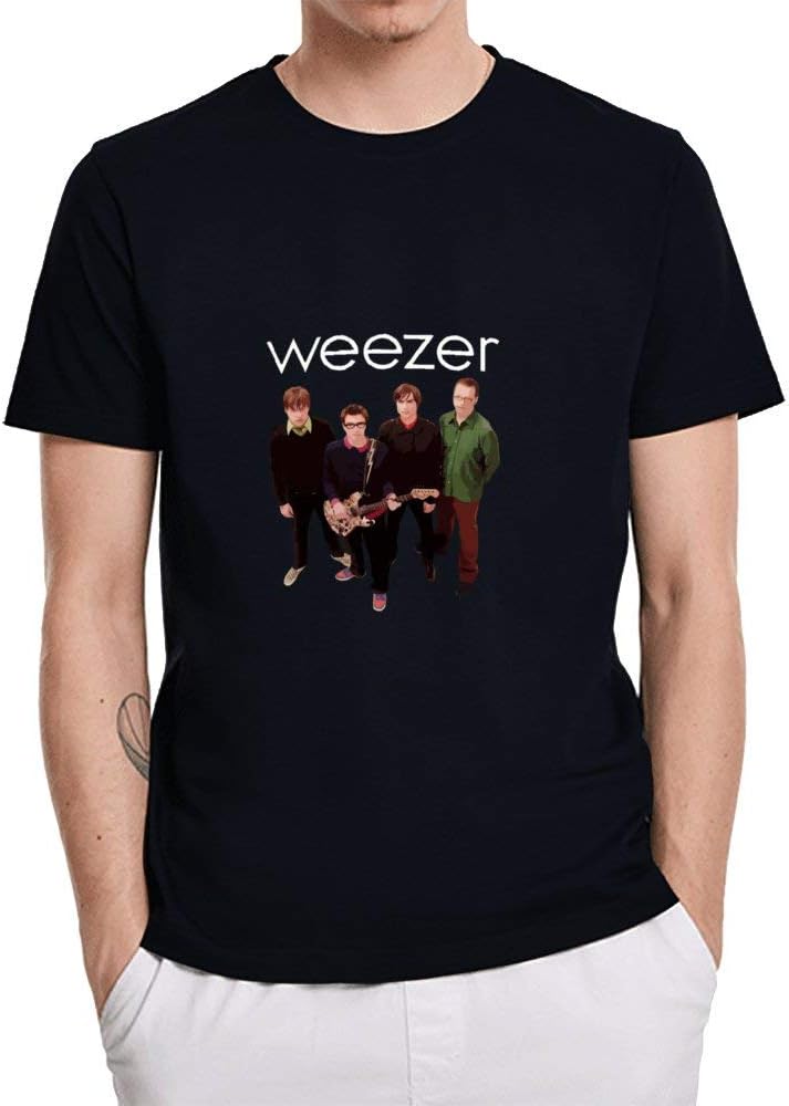 Yetoo Weezer T-Shirt Hip Hop Streetwear for Mens Short Sleeve Classic T-Shirts