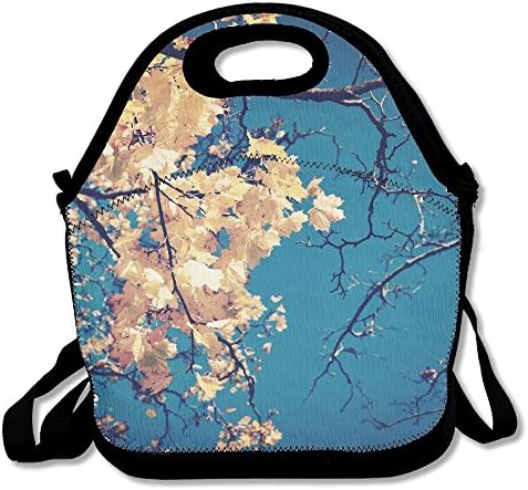Autumn Maple Leaf Kids Cute Insulated Lunch Bag Lunch Tote Bag For Camping