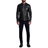 KARL LAGERFELD mens Leather Racer Jacket