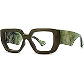 Breaksun Thick Frame Blue Light Glasses for Women Men Fashion Oversized Square Computer Gaming Eyeglasses