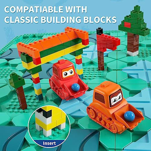Logical Road Builder Games, STEM Family Board Game, Large Educational Smart Brain Teasers Puzzles Toys, Preschool Learning Early Montessori Birthday Gifts for Kids Boys Girls Age 4-8 Year Old (Green)