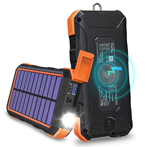 Solar Charger 24000mAh, Tranmix USB C Power Bank Portable Wireless