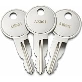 3-Pack AE059 Replacement Keys Compatible with Bauer Camper RV &amp; Featherlite Trailer Locks, Pre Cut to Code AE001&ndash;AE060