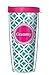 Pink Grammy Insignia Wrap on Teal and White Roundabout w/Hot Pink Lid Tumbler Cup 16 Oz | Fantastic Temperature Retention, Thermal Insulated! Dishwasher and Microwave Safe | BPA Free| Great Gift Idea