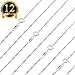 SUBANG 12 pcs Necklace 1.2mm 18 inches 925 Silver Plated Water Ripple Chain Necklace with Lobster Clasps for Jewelry Making