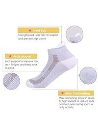 JOYNÉE - 6 pares de calcetines de tobillo atléticos de corte bajo para mujer