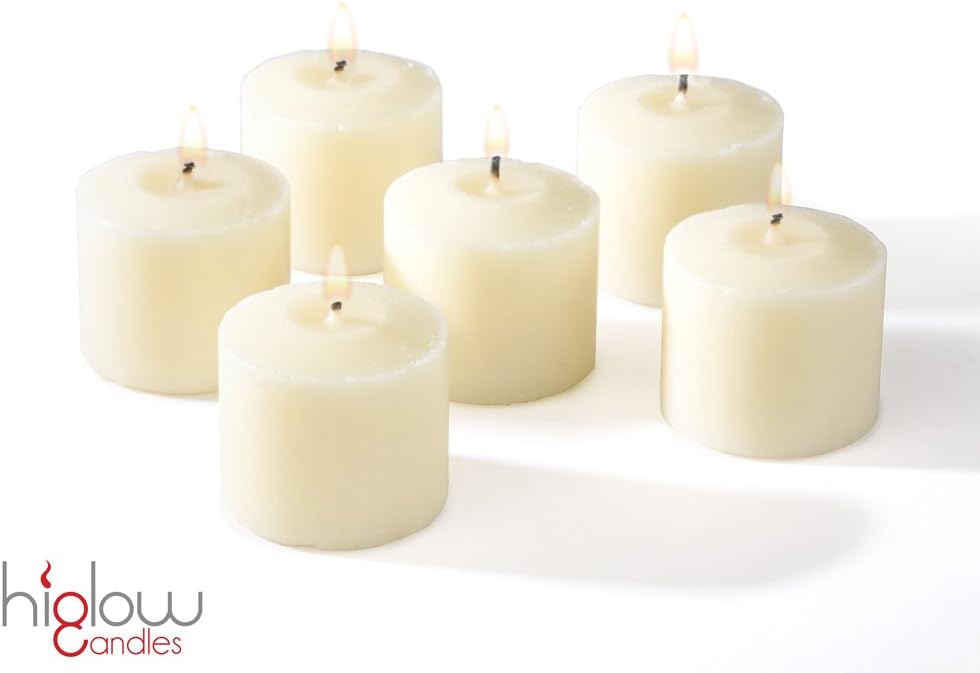 Amazon Com Higlow Votive Candle Unscented Ivory Wax Box Of 72