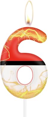 mciskin Cartoon 6th Birthday Candle Anime Number 6 Cake Topper