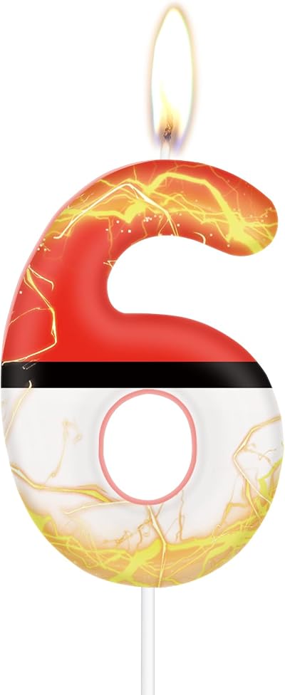 mciskin Cartoon 6th Birthday Candle Anime Number 6 Cake Topper