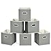 MaidMAX Cloth Storage Cubes, Cube Organizer Bins, Foldable Storage Baskets with Dual Plastic Handles for Home Office Nursery Drawers Organizers, Dark Gray Chevron, 10.5×10.5×11 inches, Set of 6