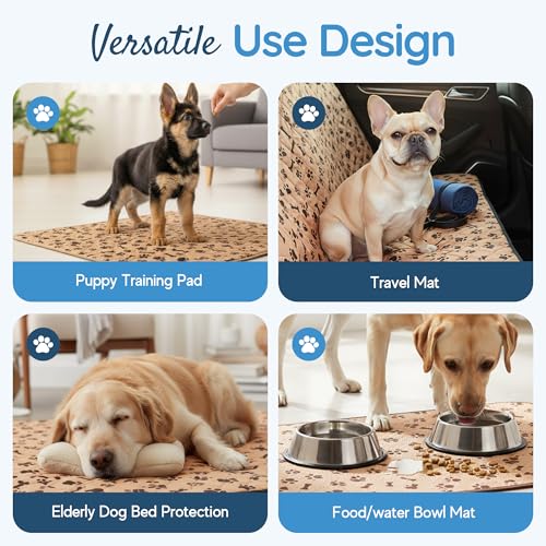 Magnus Creations | Reusable Dog Pee Pads | 5-Layer Washable Puppy Pads | Super Absorbent Waterproof Pet Mats for Home, Car & Travel | Medium & Large Dogs (3-Pack, 76 × 91 cm)