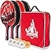 SwissSpin Ping Pong Paddle Set - Kit of 4 Premium Table Tennis Rackets with 8 Pro Tournament ITTF Ping Pong Balls - Includes Portable Storage Case