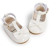 QWZban Baby Shoes Mary Jane Flats Non Slip Soft Sole Infant Toddler Sneakers First Walkers Party Christmas Dress Shoes