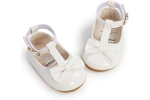 QWZban Baby Shoes Mary Jane Flats Non Slip Soft Sole Infant Toddler Sneakers First Walkers Party Christmas Dress Shoes