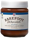 Barefoot & Chocolate - Dark Chocolate Almond Spread - 2 Jar Pack (2 x 9.75oz) - All Natural - Super Premium Chocolate Spread / Cocoa Spread