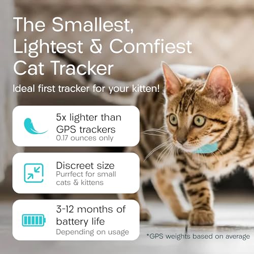 Tabcat V2 Cat & Kitten Tracker - No Subscription | 2 Lightweight Homing Tags, Cases & Tracking Handset | RF Technology, More Accurate than GPS | Track 2 Cats Indoors & Outdoors to 2.5 cm & 150 m Range