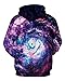 SAYM Unisex Simulation Printing Galaxy Pocket Hooded Sweatshirt