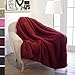 PAVILIA Sherpa Throw Blanket for Couch Sofa, Wine Red Fluffy Warm Plush Blanket for Bed, Cozy Super Soft Lightweight Throw, Fuzzy Decorative Blanket, All Season Home, 50x60