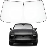 Proadsy Custom Fit Car Windshield Sun Shade for 2015-2026 Porsche Macan | 240T Heat Shield, Drops Temp 54&deg;F, Blocks 99% UV, Prevents Dashboard Cracking, Summer Parking &amp; Beach Trips, Easy Twist-Fold