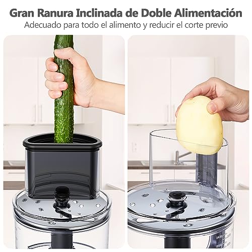 YASHE Multifunctional Food Processor – Mixer, Chopper, Juicer, Kneader, Slicer, Slicer and Grater with 2.5L Bowl and 1.5L Whisk Cup, 3 Speeds with Pulse Function
