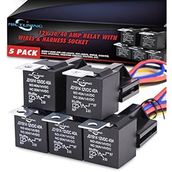 Amazon.com: MICTUNING 12V 30/40 Amp 5pin SPDT Automotive ... spdt relay wiring diagram 5pin 