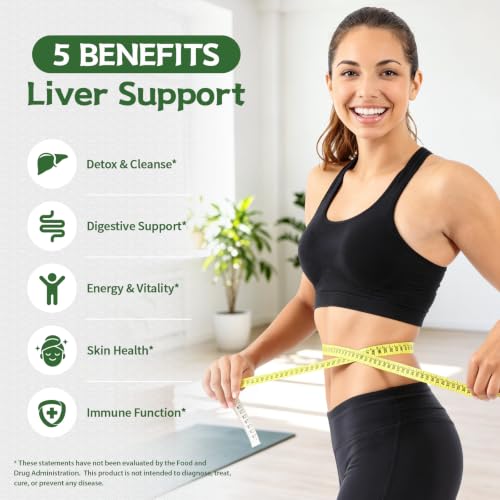 DR. Crown Milk Thistle Supplement for Liver Cleanse Detox & Repair- 80% Silymarin, with N-Acetyl Cysteine(NAC), Artichoke, Turmeric & Dandelion for Liver & Antioxidant Support, Gluten Free, Non-GMO