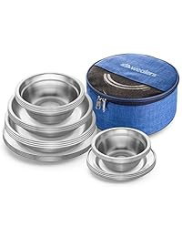 Wealers Juego de 24 platos y cuencos de acero inox