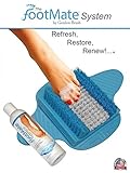 The Footmate System Foot Massager & Scrubber w/ Rejuvenating Gel (Blue White Blue Base)