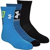 Under Armour Boy's UA Next Statement 2.0 Crew (Big Kid) Brilliant Blue Socks Youth LG (7-9 Big Kid Shoe)