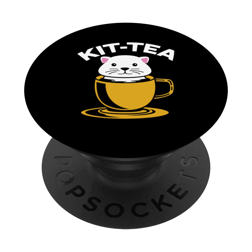 Kit-tea Cat Person PopSockets Swappable PopGrip